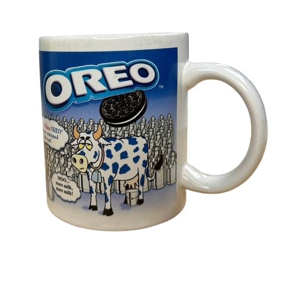 Nabisco Oreo Cookie Coffee Tea Milk Mug Cup Cows Snacks Novelty Rare Vintage - Picture 2 of 6